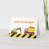 誕生日の男の子のためのかわいい建築車 カード (正面)