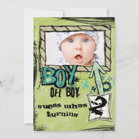 誕生日の男の子のパーティーの招待 招待状 (正面)