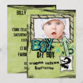 誕生日の男の子のパーティーの招待 招待状 (正面/裏面)