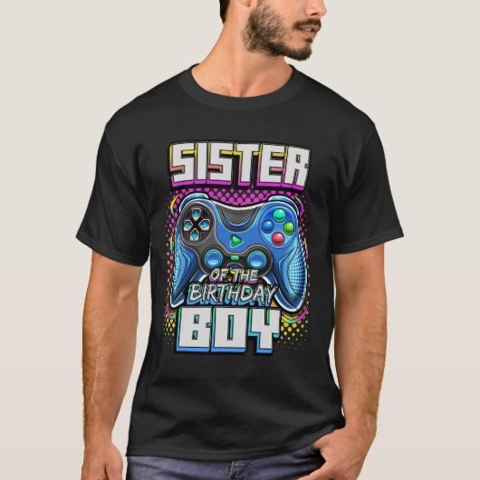 誕生日の男の子のマッチング家族のビデオゲーム部 Tシャツ (正面)