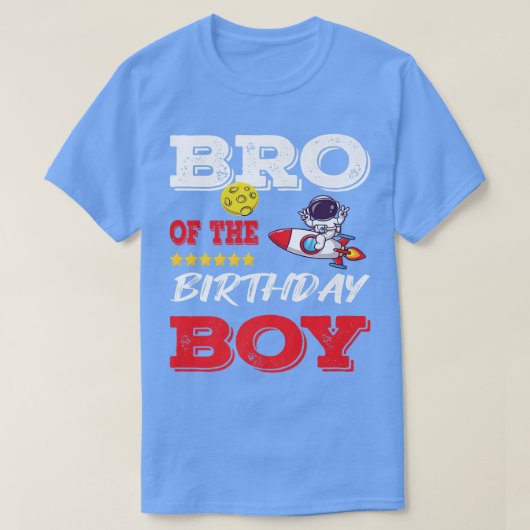 誕生日の男の子の宇宙飛行士の誕生日パーティーdのブロ tシャツ (デザイン正面)