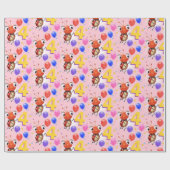 誕生日の男の子または女の子の年齢4のてんとう虫の包装紙 ラッピングペーパー (フラット)