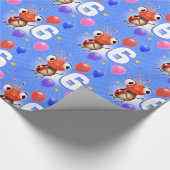 誕生日の男の子または女の子の年齢6のてんとう虫の包装紙 ラッピングペーパー (コーナー)