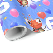 誕生日の男の子または女の子の年齢6のてんとう虫の包装紙 ラッピングペーパー (ロールコーナー)