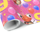 誕生日の男の子または女の子の年齢9のてんとう虫の包装紙 ラッピングペーパー (ロールコーナー)