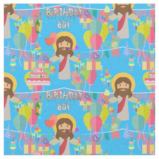 誕生日の男の子イエスクリスマス ファブリック (クローズアップ)