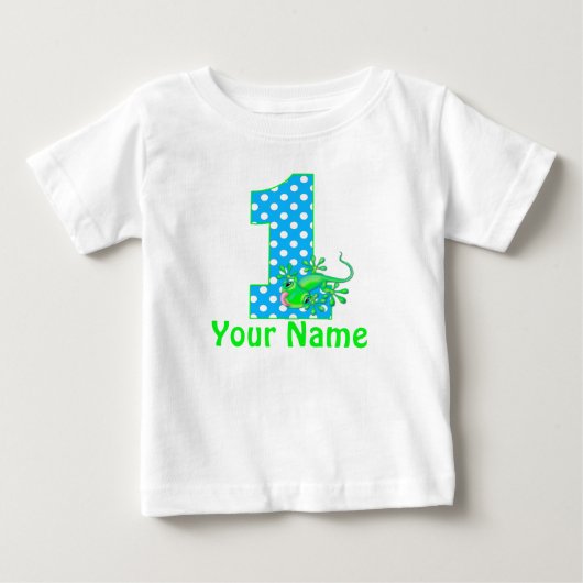誕生日の男の子ゲコパーソナライズされたTシャツ ベビーTシャツ (正面)