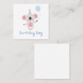 誕生日の男の子テディベア風船を持って スクエア名刺 (正面/裏面)