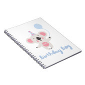 誕生日の男の子テディベア風船を持って ノートブック (右側)