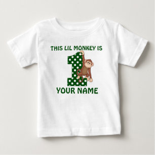 誕生日の男の子モンキーシャパーソナライズされたツ1 ベビーTシャツ