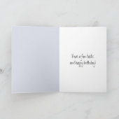 誕生日の白いうさぎの垂れ耳が涼しくなる カード (内部)