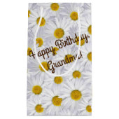 誕生日の白いデイジーコレクション スモールペーパーバッグ (正面)