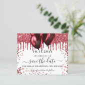 誕生日の白い赤いバルーン予算の保存日 (スタンド正面)