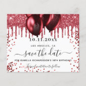 誕生日の白い赤いバルーン予算の保存日 (正面)