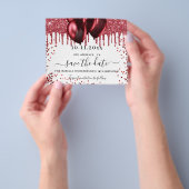 誕生日の白い赤いバルーン予算の保存日 チラシ (手)