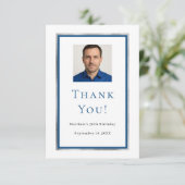 誕生日の白い青の写真 サンキューカード (スタンド正面)