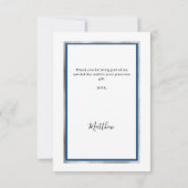 誕生日の白い青の写真 サンキューカード (裏面)