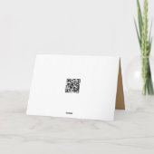 誕生日の白猫が暖かいランプの明かりの中に座る カード (裏面)