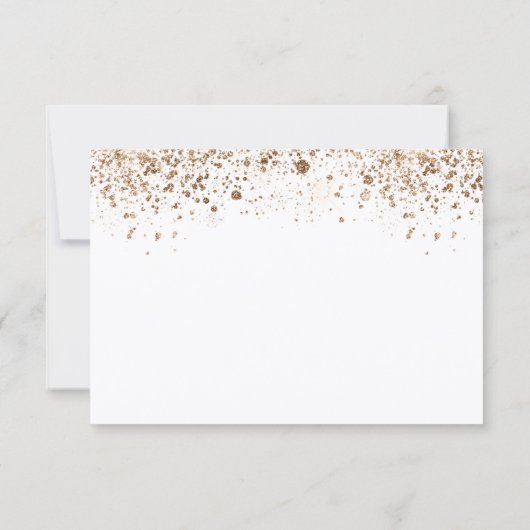 誕生日の白金ゴールドグリッターの粉塵は日付を保存 案内状 (裏面)