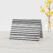 誕生日の白黒ストライプ カード (黄色い花)