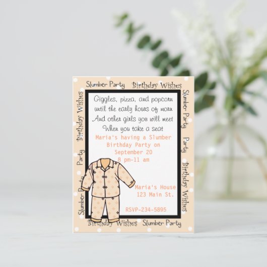 誕生日の眠りのパーティの招待状 招待状 (スタンド正面)