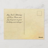 誕生日の祝福詩篇36:7 聖書 ヴィンテージ 鳥 ポストカード (裏面)