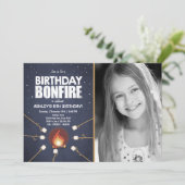 誕生日の篝火のCampoutのCookoutのパーティの招待状 招待状 (スタンド正面)