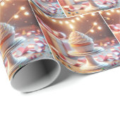 誕生日の紐付きカップケーキ照明 ラッピングペーパー (ロールコーナー)