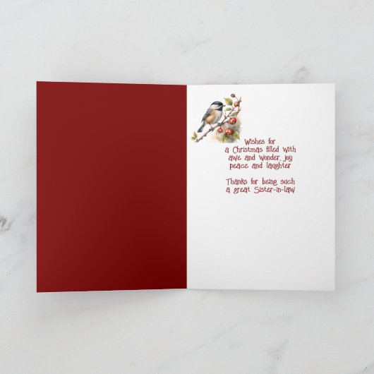 誕生日の素敵な義理の妹の《鳥》アメリカゴガラバード シーズンカード (内部)