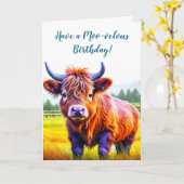 誕生日の素晴らし牛のフンを食べる カード (黄色い花)