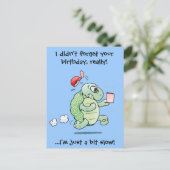 誕生日の終わりの挨拶をした漫画の亀 ポストカード (スタンド正面)