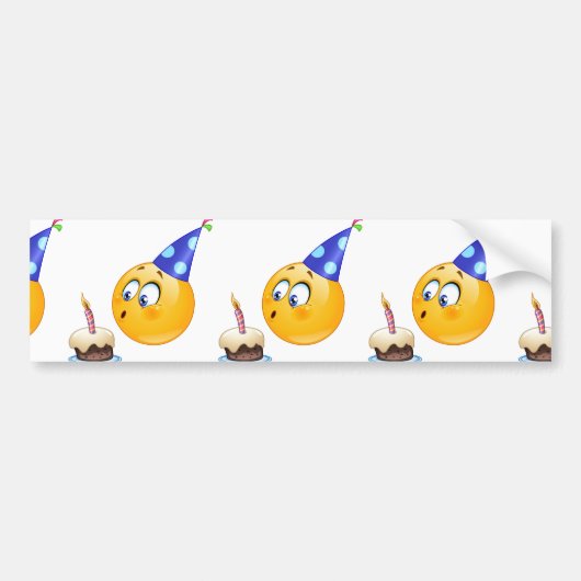 誕生日の絵文字 バンパーステッカー (正面)