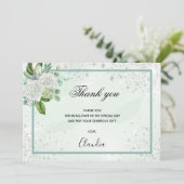 誕生日の緑のフローラ写真サンキューカード サンキューカード (スタンド正面)