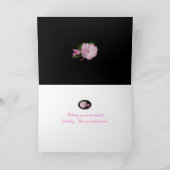 誕生日の義理の娘のピンクのImpatiens項目 カード (内部)