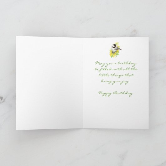 誕生日の義理の娘の《鳥》アメリカゴガラのヒマワリの鳥 カード (内部)