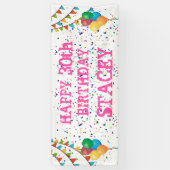 誕生日の至福:カスタマイズ可能な女の子のバナー 横断幕 (縦)