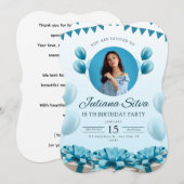 誕生日の至福 – クリーンで陽気な招待 (正面/裏面)