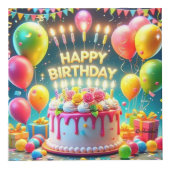 「誕生日の至福:完璧なお祝いデザイン」 フォトキューブ (右)