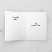 誕生日の色使いがケーキを持ってくる サンキューカード (内部)