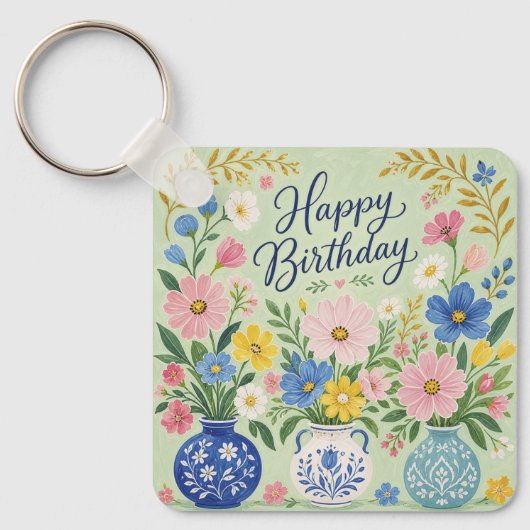 誕生日の花のトリオ キーホルダー (正面)
