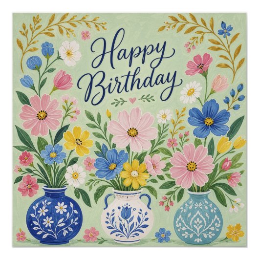誕生日の花のトリオ ポスター (正面)