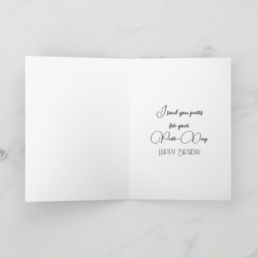 誕生日の花の子猫 カード (内部)