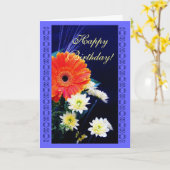 誕生日の花の花束 カード (黄色い花)