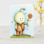 誕生日の花を持つ苗 カード (黄色い花)