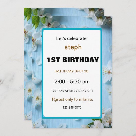 誕生日の花募集 招待状 (正面/裏面)