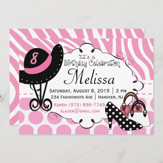 誕生日の花型女性歌手の招待状 招待状 (正面/裏面)