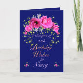 誕生日の花束と願い カード (正面)
