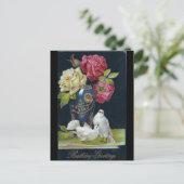 誕生日の花瓶と鳩 ポストカード (スタンド正面)