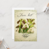 誕生日の花1月1日"Snowdrop" カード (正面/裏面インサイチュ)