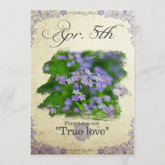 誕生日の花4月忘れ5日"me-not" カード